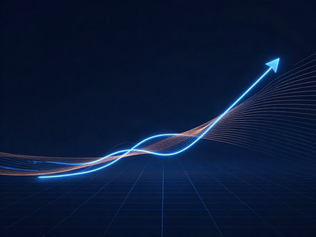 Abstract cobalt and copper lines illustrating strategic growth